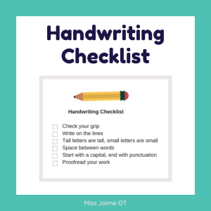 Neat Handwriting Checklist - visual cue for children to self-check ...