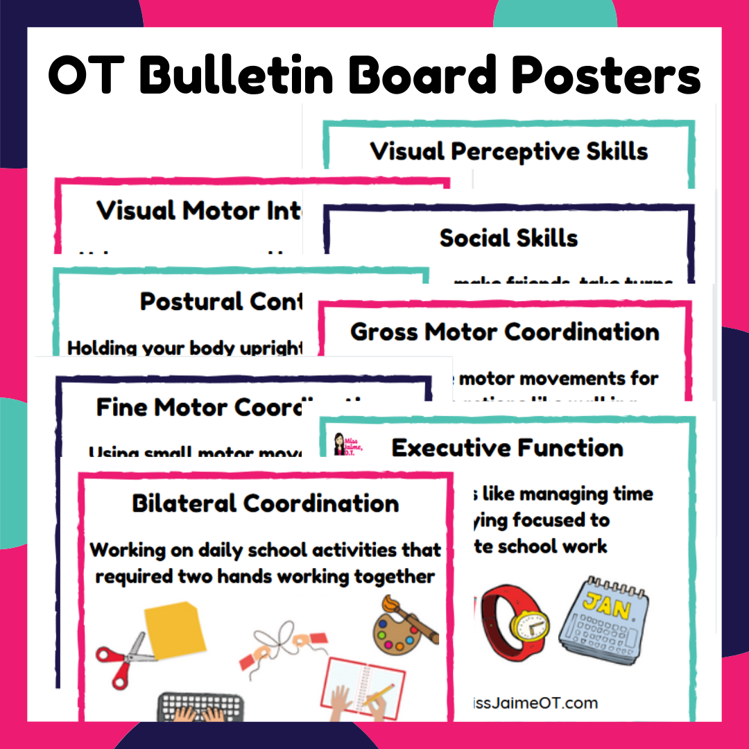 Occupational Therapy Bulletin Board Posters Perfect for Therapy Rooms